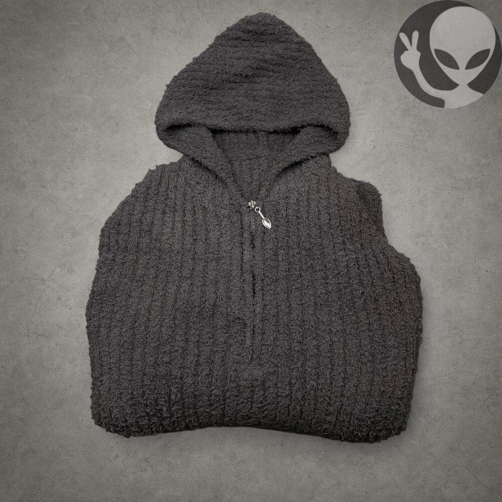 Custom Wool Robe adult extra large grey quarterzip hooded - Picture 7 of 7